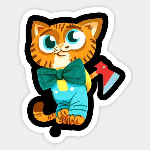 Innocent Kitty Sticker by washburnillustration